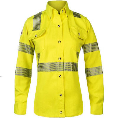 DriFire Women's HI-VIS Long Sleeve Button-Up Shirt